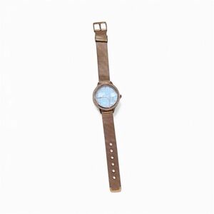 Tahari Mother Pearl Rose Gold Mesh Watch